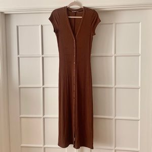 Reformation Tencel Midi Rust Dress